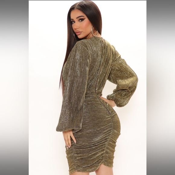 NWT Gold Dress US14 - Picture 2 of 5